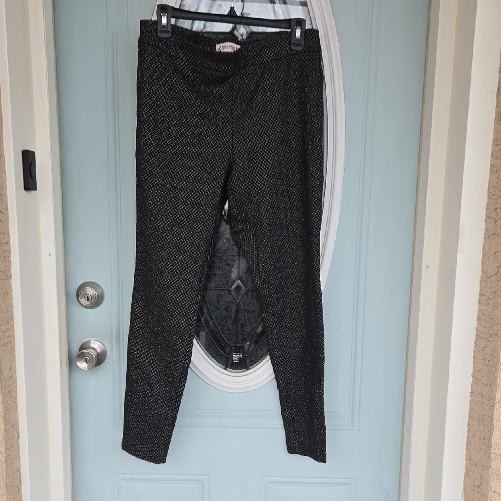 Nanette Lepore Black and Silver  sparkle cigarette pants